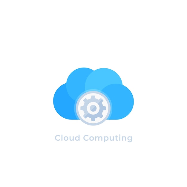 Logotipo de icono de vector de computación en nube