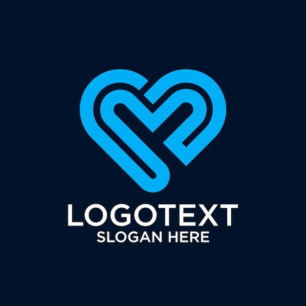 El logotipo del icono del vector del corazón Símbolo decorativo de amor en círculo