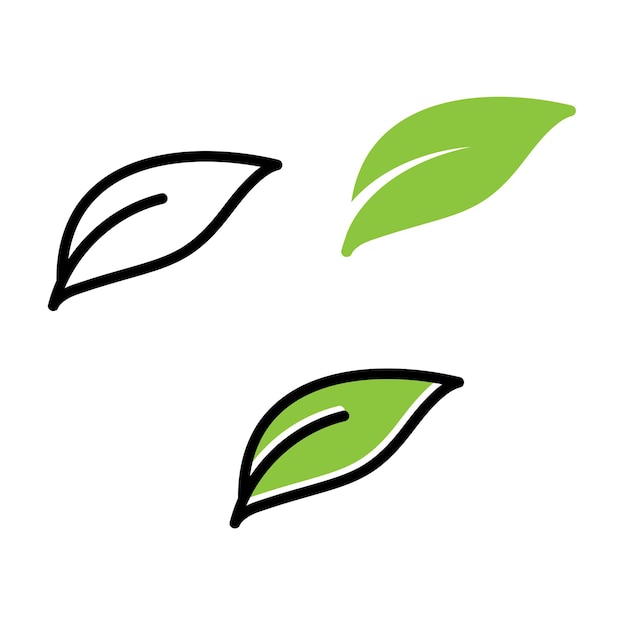 Logotipo de icono de vector de hoja verde ecologi