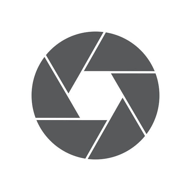 El logotipo del icono del vector del obturador