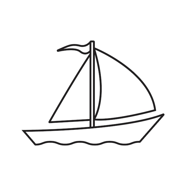 El logotipo del icono del velero