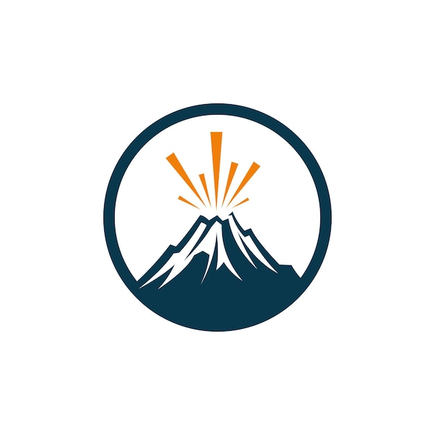 El logotipo del icono del volcán maountain