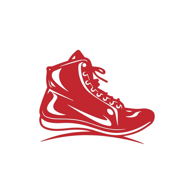 Logotipo del icono del zapato Vector de botas escolares diseños de silueta de zapatos deportivos aislados para niñas