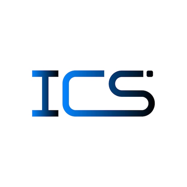 El logotipo de ICS marca las letras iniciales gradiente azul diseño minimalista moderno
