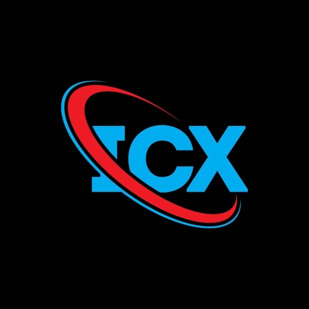 Vector el logotipo icx, la letra icx, el diseño del logotipo de la carta icx, las iniciales, el logotipo de icx vinculado con un círculo y un monograma en mayúsculas, la tipografía de icx para el negocio tecnológico y la marca inmobiliaria.