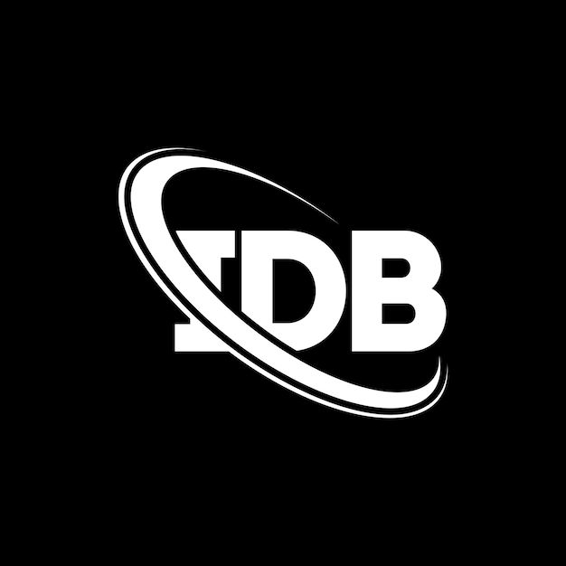 El logotipo del IDB, la letra IDB, el diseño del logotipo de la carta IDB, las iniciales del logotipo IDB, vinculado con un círculo y un monograma en mayúscula, el logotipo del tipo IDB para el negocio tecnológico y la marca inmobiliaria.