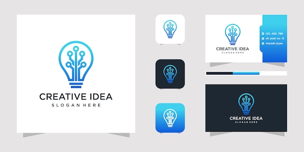 Logotipo de idea creativa y tarjeta de visita.