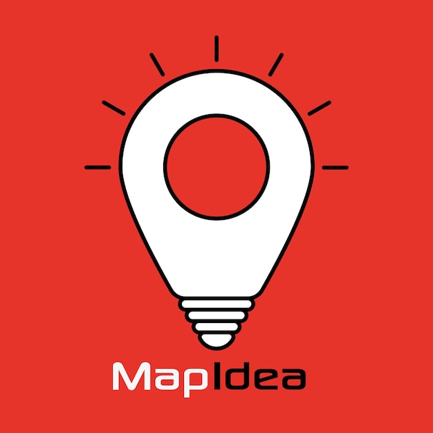 Logotipo de idea de mapa, mapa creativo de ubicación, moderno, vector, ilustración