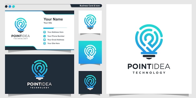 Logotipo de idea de punto con concepto abstracto de tecnología moderna Vector Premium