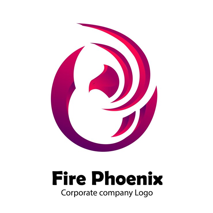 Logotipo de identidad corporativa de cola de fénix