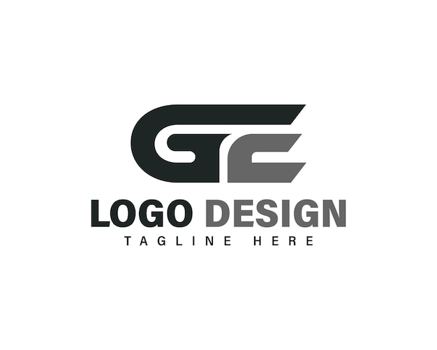 Logotipo de identidad de marca creativa profesional y mínima de letras GE