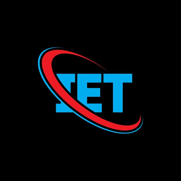 Logotipo IET IET letra IET letra diseño logotipo iniciales IET logotipo vinculado con círculo y mayúscula monograma logotipo IET tipografía para negocios de tecnología y marca inmobiliaria