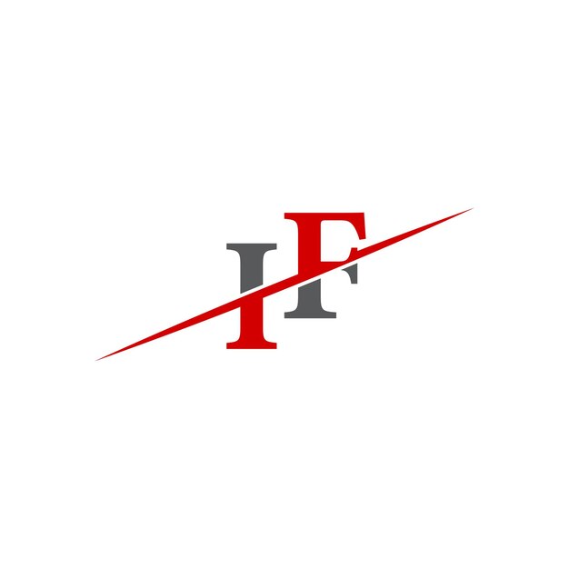 Logotipo IF minimalista con línea diagonal dinámica