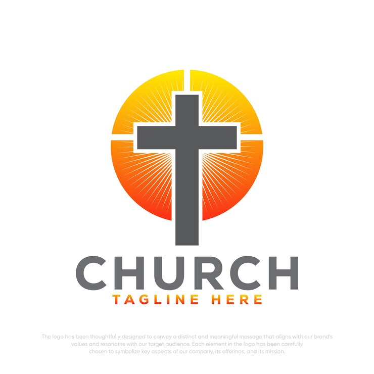 Vector logotipo de la iglesia logotipo cruzado logotipo vectorial templete