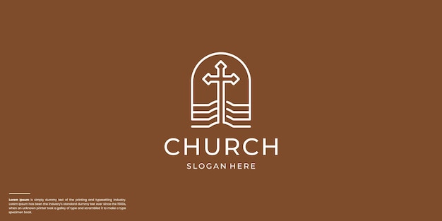 El logotipo de la Iglesia minimalista diseño gráfico abstracto vectorial moderno
