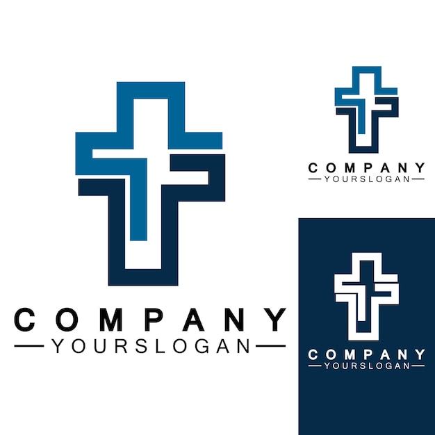 Logotipo de la iglesiaIlustración del signo de la cruz de la iglesia limpia moderna para un signo de la iglesia modernaIcono de la cruz cristiana Signo de la fe católica religiosa y ortodoxa