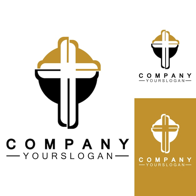 Logotipo de la iglesiaIlustración del signo de la cruz de la iglesia limpia moderna para un signo de la iglesia modernaIcono de la cruz cristiana Signo de la fe católica religiosa y ortodoxa