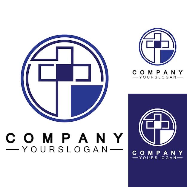 Logotipo de la iglesiaIlustración del signo de la cruz de la iglesia limpia moderna para un signo de la iglesia modernaIcono de la cruz cristiana Signo de la fe católica religiosa y ortodoxa