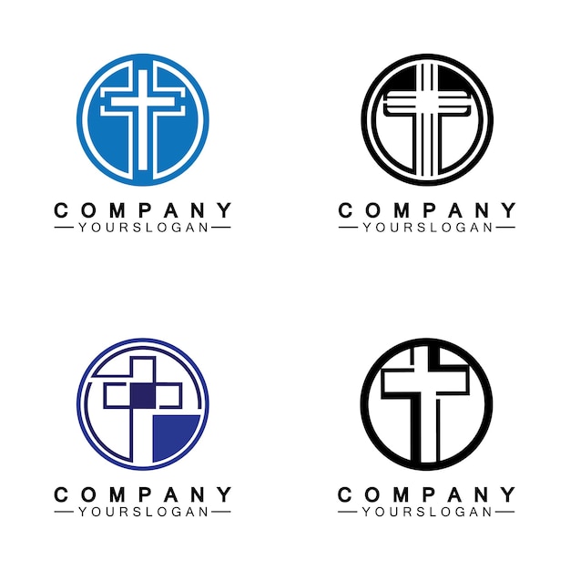 Logotipo de la iglesiaIlustración del signo de la cruz de la iglesia limpia moderna para un signo de la iglesia modernaIcono de la cruz cristiana Signo de la fe católica religiosa y ortodoxa
