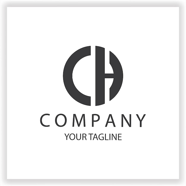 Logotipo IH monograma sencillo y moderno círculo de color negro plantilla de diseño de vector elegante premium eps 10
