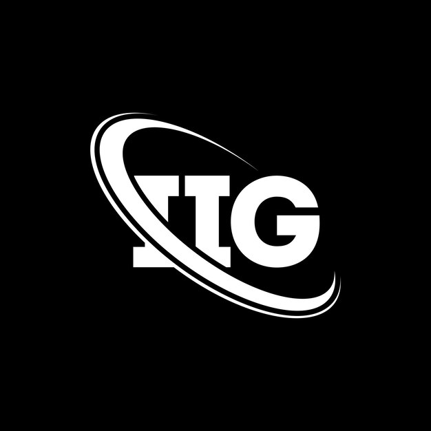 El logotipo IIG, la letra IIG, el diseño del logotipo, las iniciales, el logotipo de IIG vinculado con un círculo y un monograma en mayúsculas, la tipografía de IIG para el negocio tecnológico y la marca inmobiliaria.