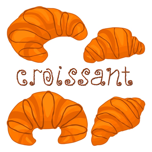 Logotipo de IIllustration para croissant francés recién hecho