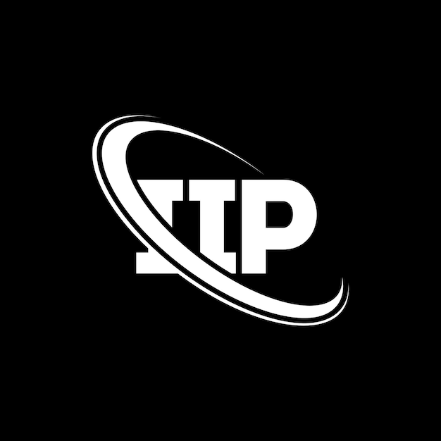 El logotipo IIP, la letra IIP, el diseño del logotipo de la carta IIP, las iniciales, el logotipo del IIP vinculado con un círculo y un monograma en mayúsculas, la tipografía del IIP para el negocio tecnológico y la marca inmobiliaria.