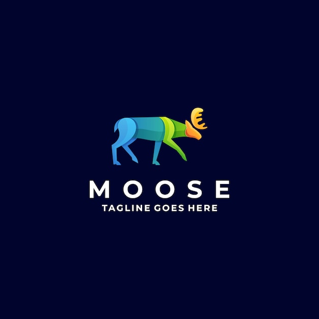 Logotipo ilustración alces pose gradiente colorido