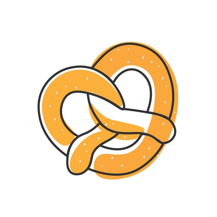 Logotipo De Ilustración De Arte De Línea Simple Pretzel