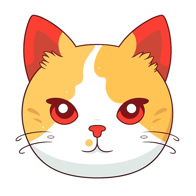 Vector logotipo de ilustración de avatar de cara de gato