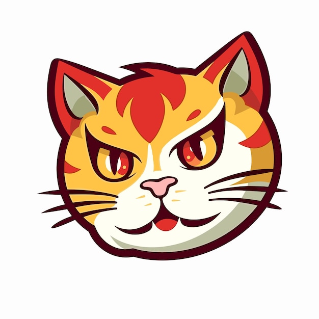 Logotipo de ilustración de avatar de cara de gato