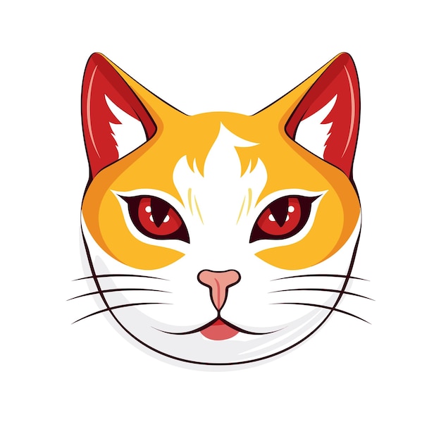 Logotipo de ilustración de avatar de cara de gato