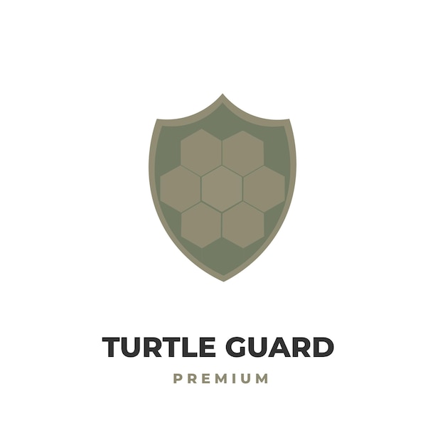 Logotipo de ilustración de caparazón de tortuga escudo