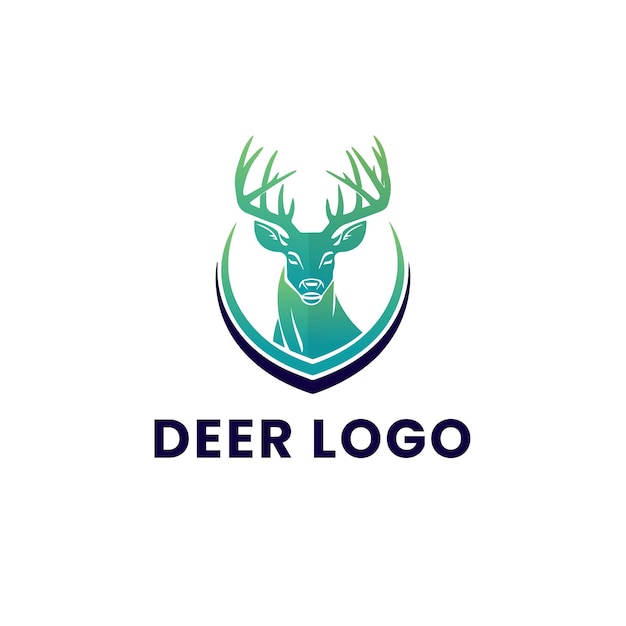 Logotipo de ilustración colorida degradado de ciervo