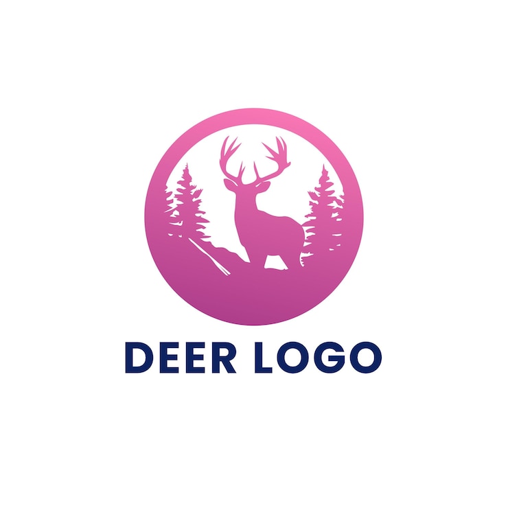 Vector logotipo de ilustración colorida degradado de ciervo