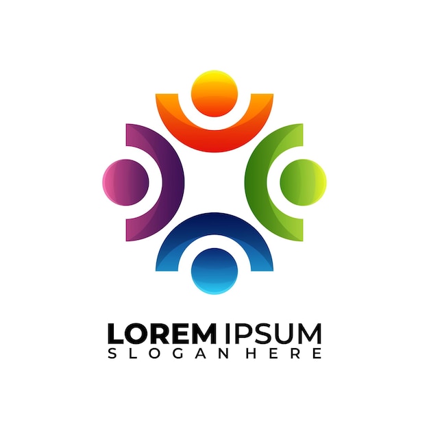 Logotipo de ilustración colorida degradado moderno de lujo de arte abstracto