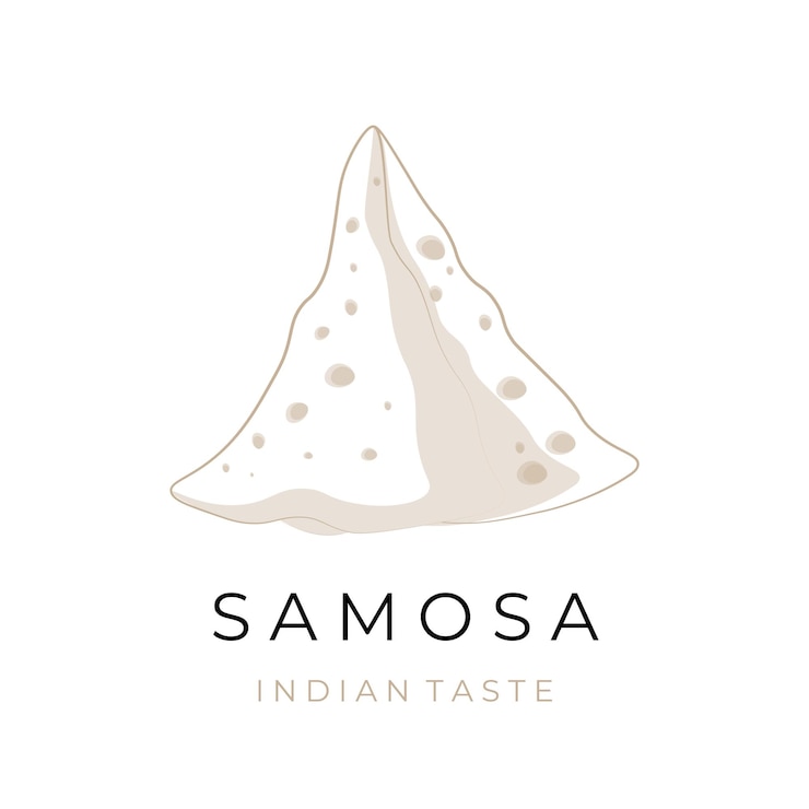 Logotipo De Ilustración De Dibujos Animados Simple Samosa