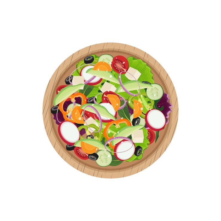Logotipo De Ilustración De Ensalada De Verduras Superalimento