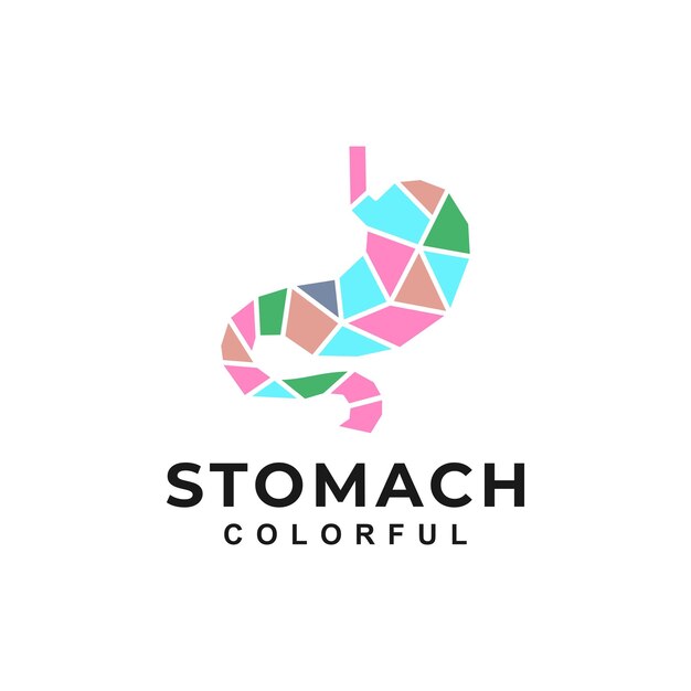 Logotipo de ilustración de estómago aislado sobre fondo blanco