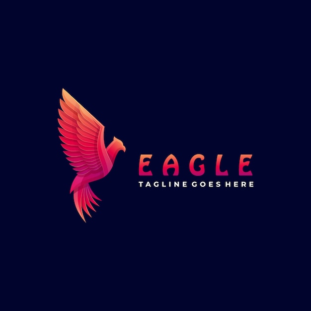 Logotipo Ilustración Fly Eagle Gradiente Colorido