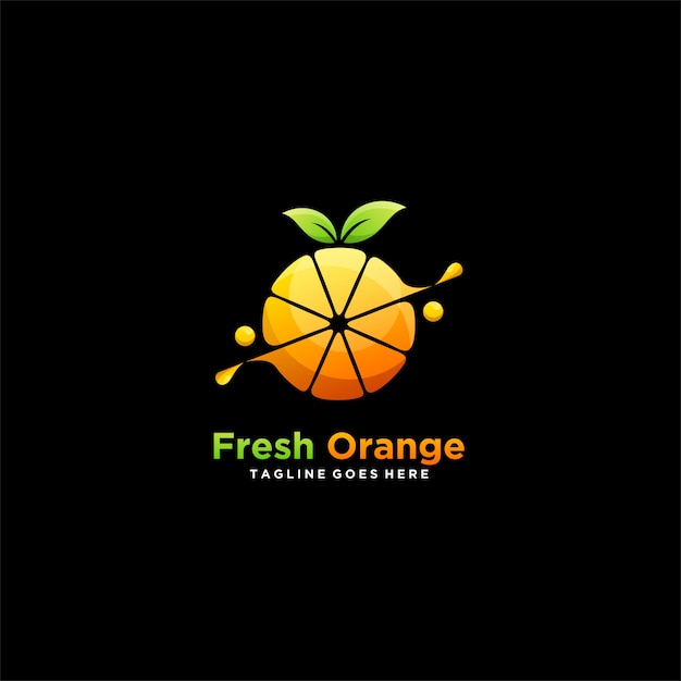 Vector logotipo ilustración fresca naranja icono