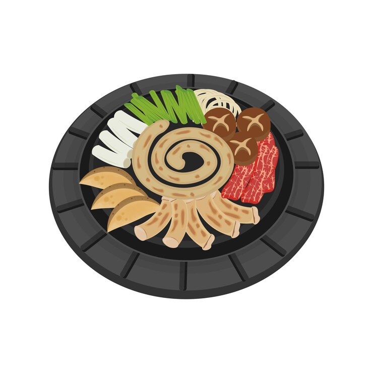 Logotipo De Ilustración De Gopchang A La Parrilla Coreana