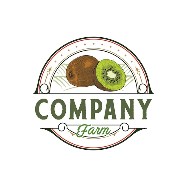 Logotipo de ilustración de grosella china en estilo vintage