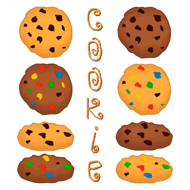 Logotipo de ilustración de icono vectorial para galletas caseras de pila de galletas de mantequilla en el desayuno de la mañana Patrón de galletas que consiste en galletas de leche de postre francés dulce natural Coma sabrosa galleta de chocolate