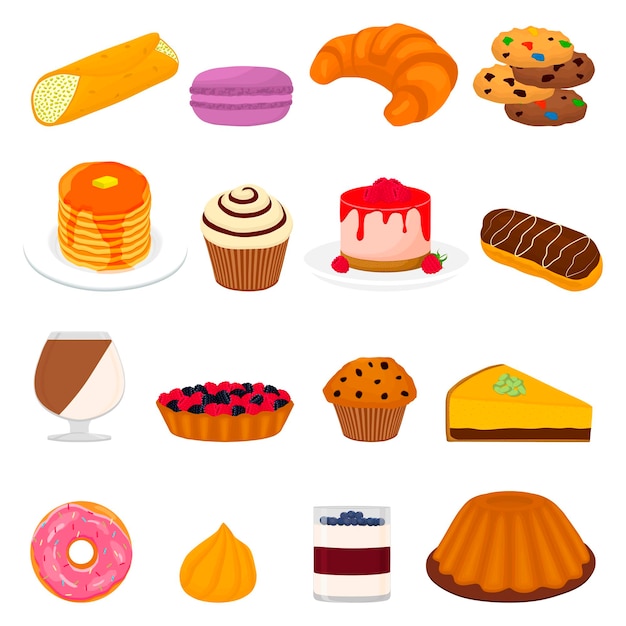 Logotipo de ilustración de icono vectorial para grandes postres dulces en plato harina en vajilla de vidrio transparente a partir de bayas Patrón de postres que consiste en alimentos sabrosos naturales Comer postres de frutas dulces frescas