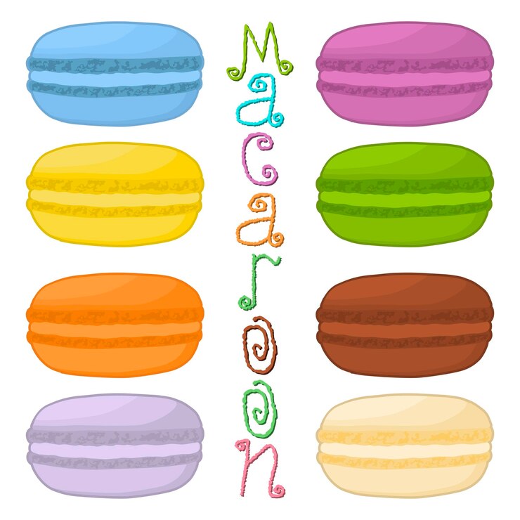 Vector logotipo de ilustración de icono vectorial para macarrones coloridos de pila
