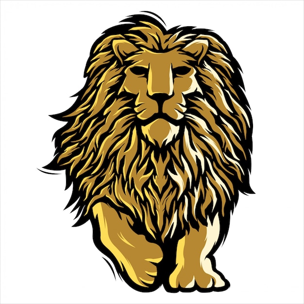 Logotipo de la ilustración del león mascota