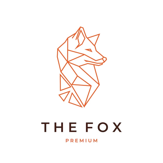 Logotipo de ilustración de línea geométrica de Fox