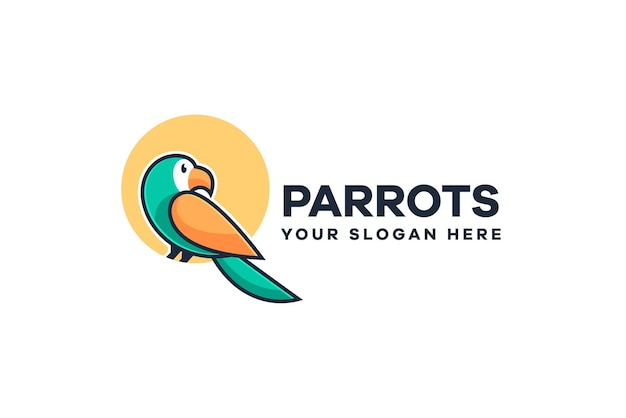 Logotipo de ilustración de loros