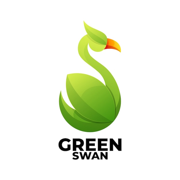 Logotipo de ilustración moderna degradado colorido abstracto cisne
